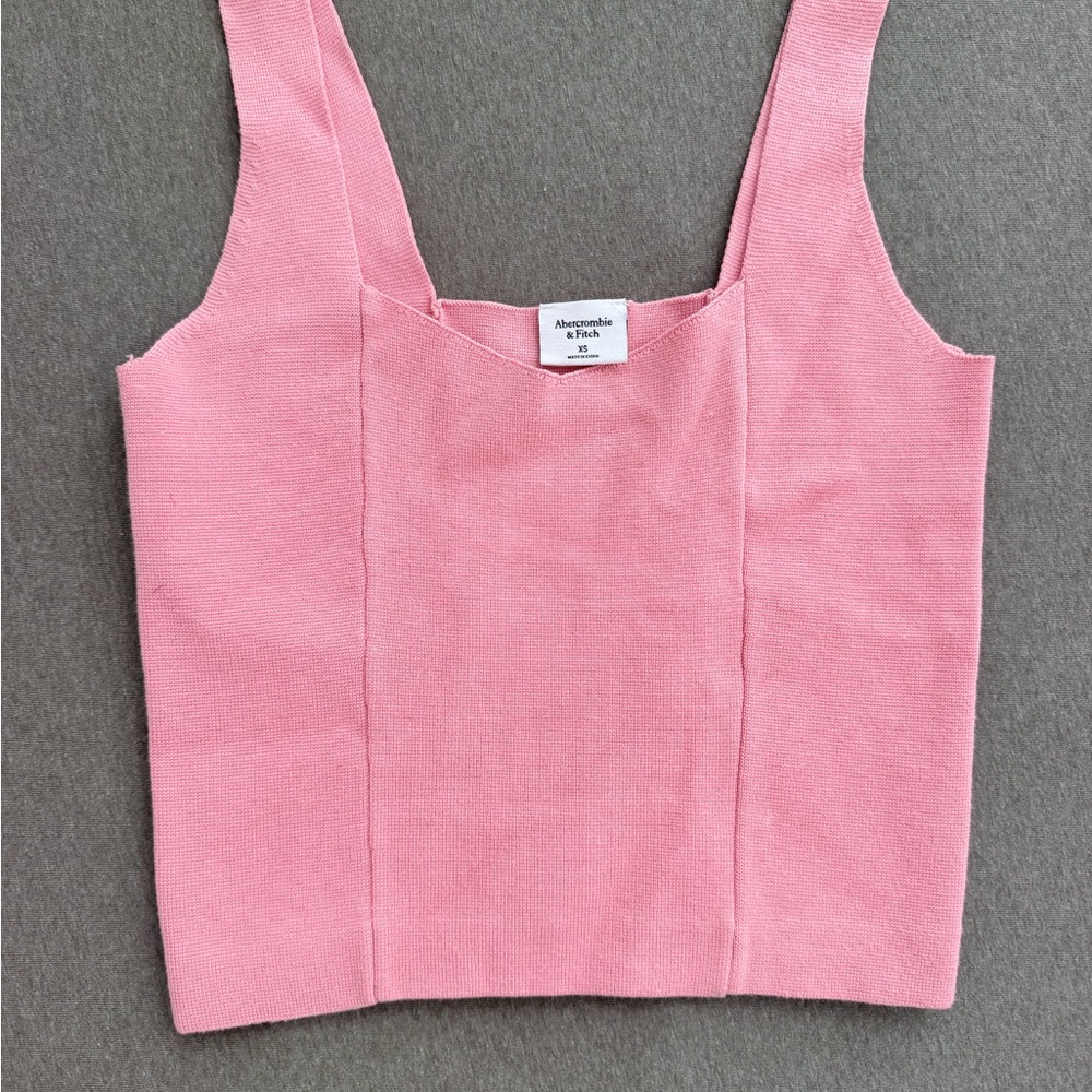 Abercrombie & Fitch Light Pink Knit Square-Neck Tank
